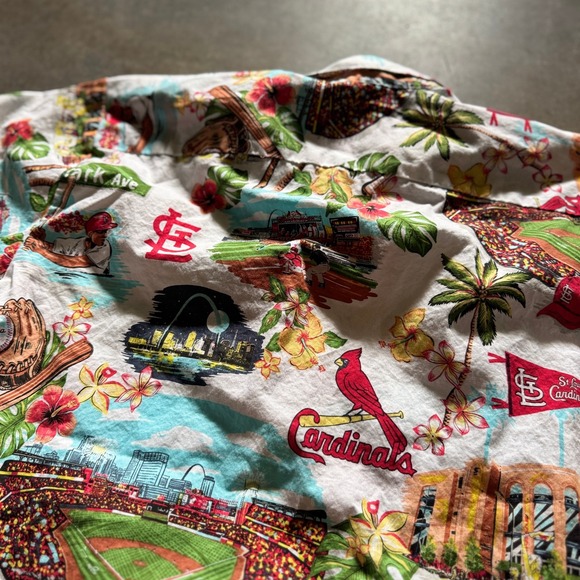 Reyn Spooner St. Louis Cardinals MLB Hawaiian Shirt Mens M Aloha Baseball - Picture 4 of 10